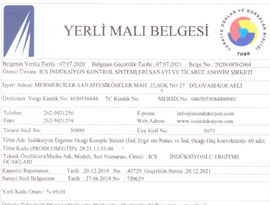 Yerli Malı Belgesi 2020-2021